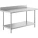 30" x 60" 16-Gauge Stainless Steel Commercial Work Table with 4" Backsplash and Undershelf
