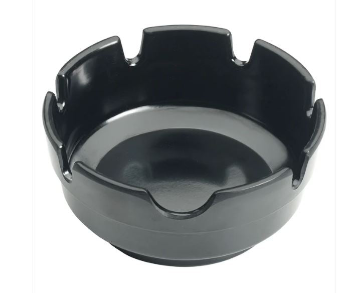 Plastic Stackable Ashtray - Black 12Pack