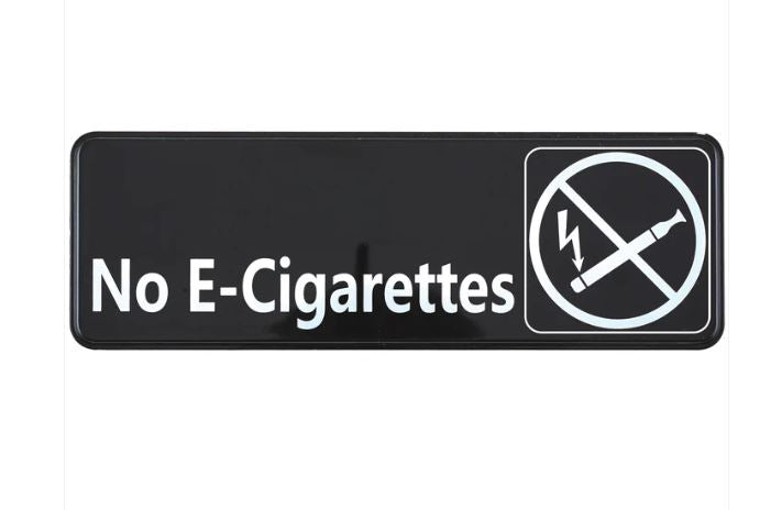 No E-Cigarettes Information Sign 9x3