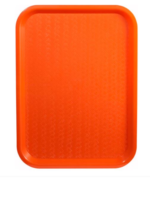 FFT-1418O - Orange, High Quality Plastic Cafeteria Tray, 14X18