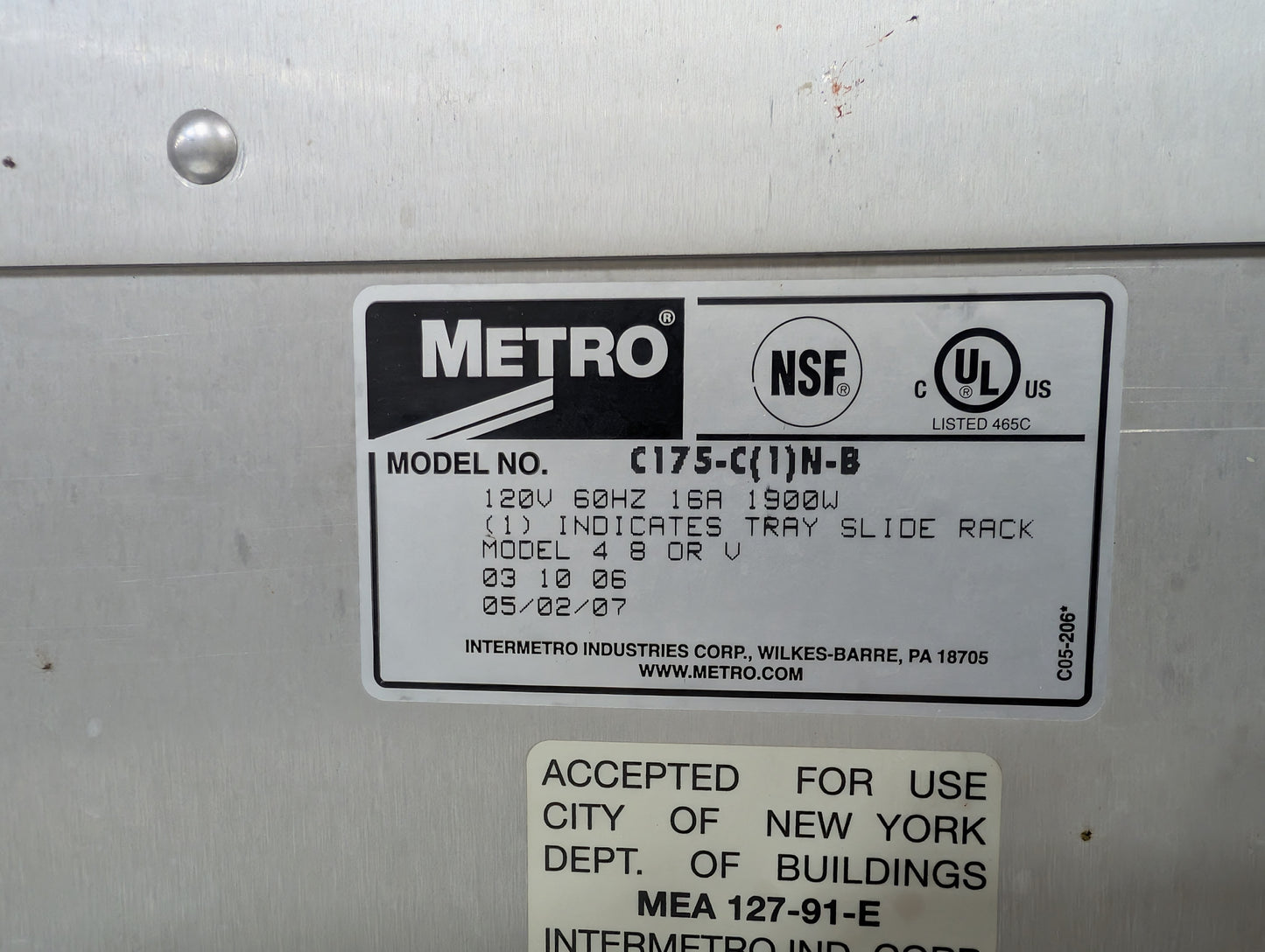 Used Metro Flavor View C175 warmer cabinet