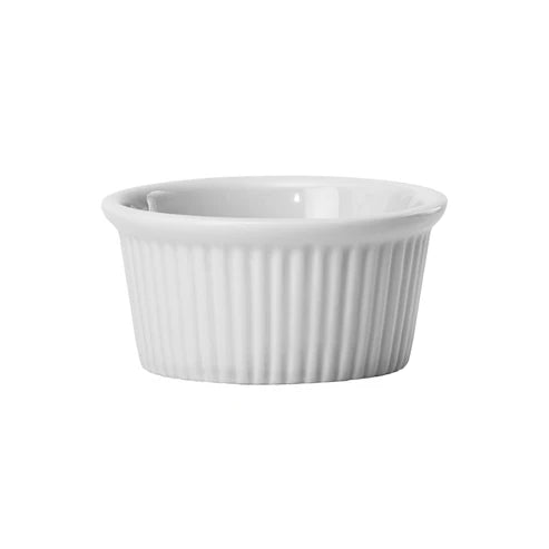 Fluted Ramekin, 4 oz. White Porcelain PRICE PER DZ