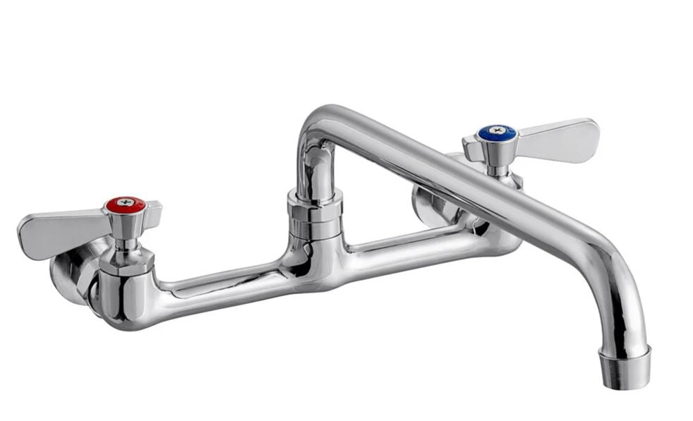 Regency Wall Mount Faucet with 8" Centers and 12" Swing Spout