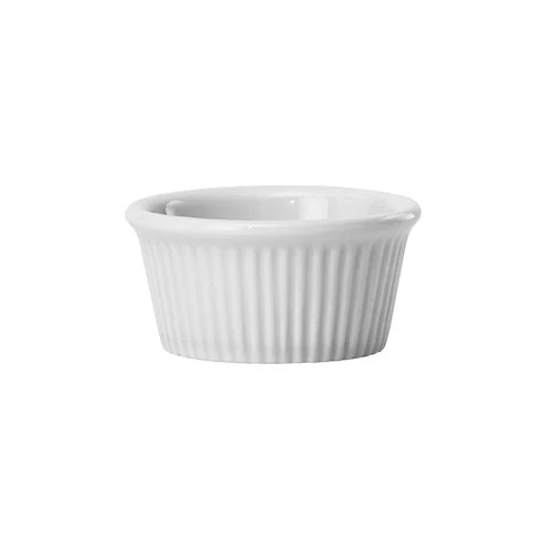 Fluted Ramekin, 2 oz. White Porcelain PRICE PER DZ