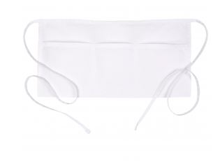 White Polyester Standard Waist Apron with 3 Pockets - 12" x 26"