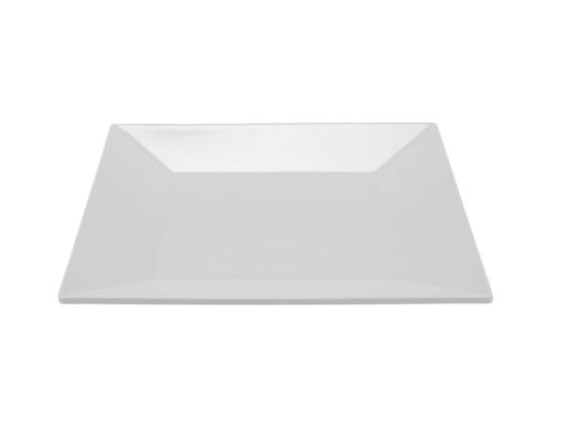 10" White Siciliano Square Plate - 12/Case