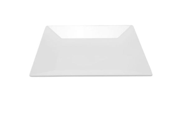 12" White Siciliano Square Plate - 6/Case