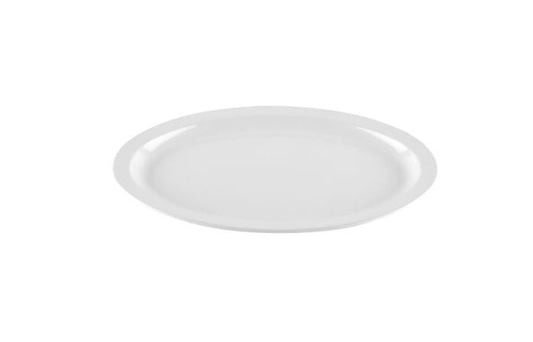 White 15 3/4" x 11" SuperMel Oval Platter - 12/Case