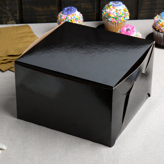 12" x 12" x 6" Black Cake Box
