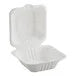 5" x 5" x 3" Compostable White Plant Fiber To Go Box (125 pk)