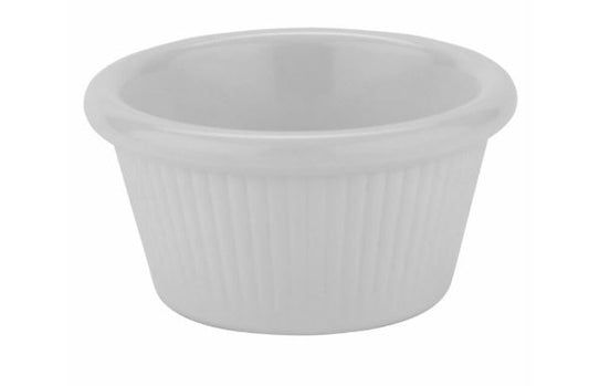 2 oz. White Fluted Melamine Ramekin - 48/Case