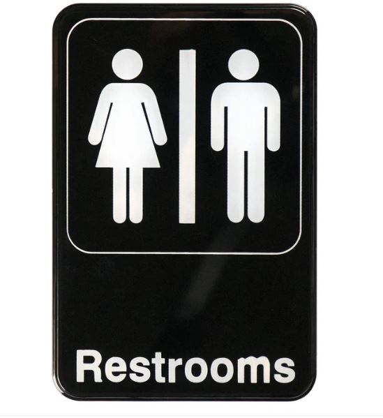 INFORMATION SIGN, 6X9.-RESTROOMS : 6X9
