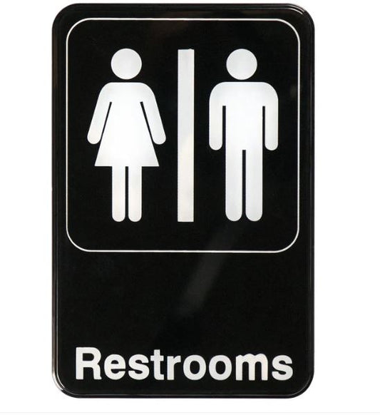 INFORMATION SIGN, 6X9.-RESTROOMS : 6X9