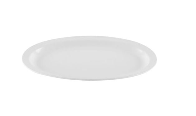 11 3/4" x 8 1/4" White Melamine Oval Platter 24/case