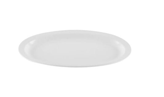 11 3/4" x 8 1/4" White Melamine Oval Platter 24/case