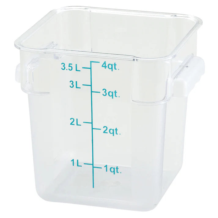 Square Storage Container, Clear Polycarbonate - 4 Quart