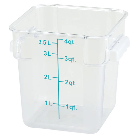 Square Storage Container, Clear Polycarbonate - 4 Quart