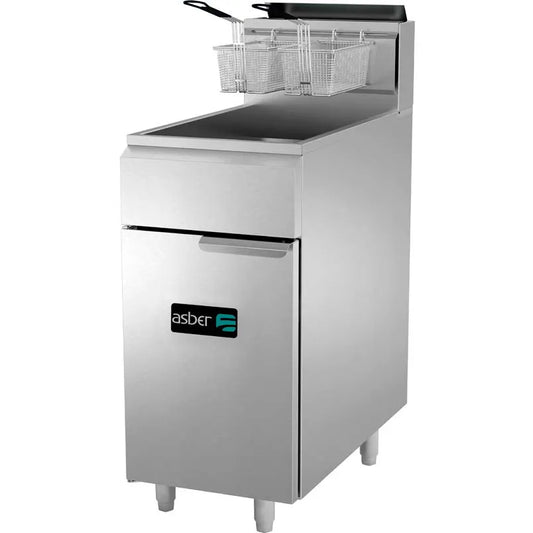 Asber AEF-4050-S-E 16" Floor Model LP Fryer, 40/50 lb. Capacity, 3 x 35,000 BTU Burners