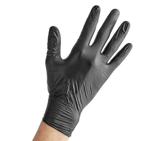 Medium Powder-Free Disposable Black Hybrid Black Gloves