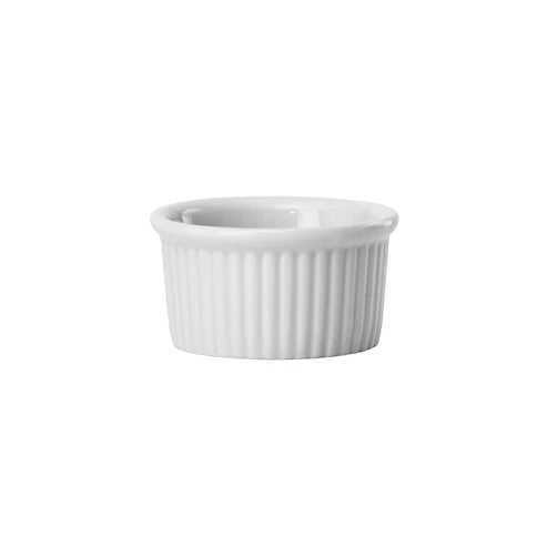 Fluted Ramekin, 1 oz, White Porcelain PER DZ PRICE