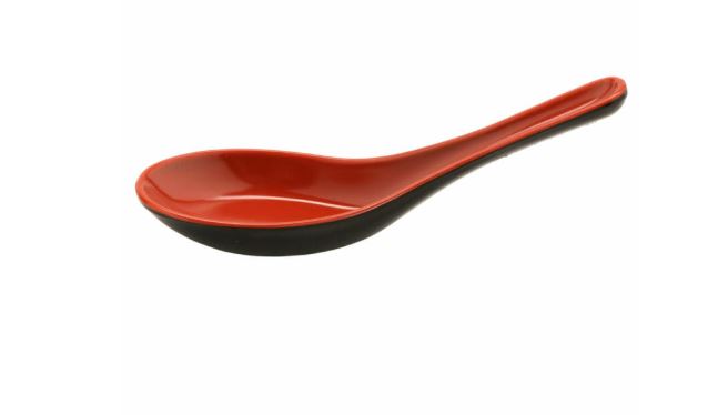 1 oz Red/Black Fuji Soup Spoon - 60/Case
