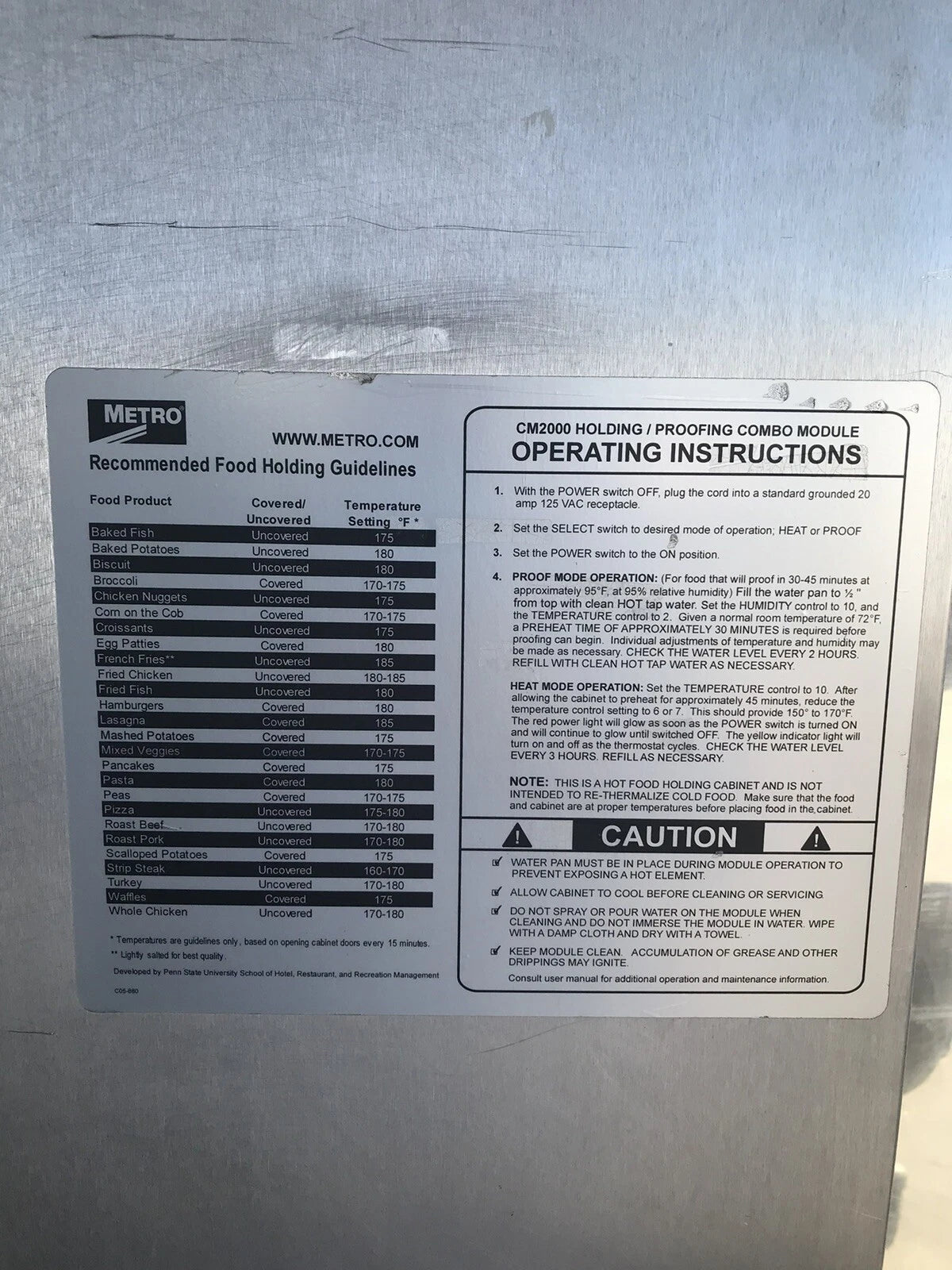 Used Metro Flavor View C175 warmer cabinet